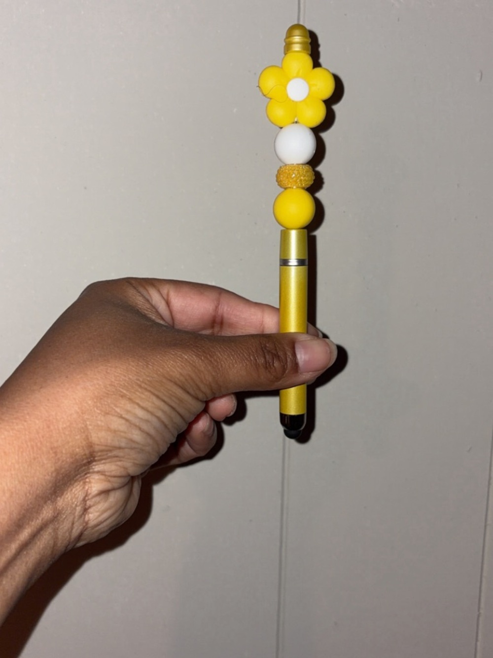 Yellow beaded stylus pen